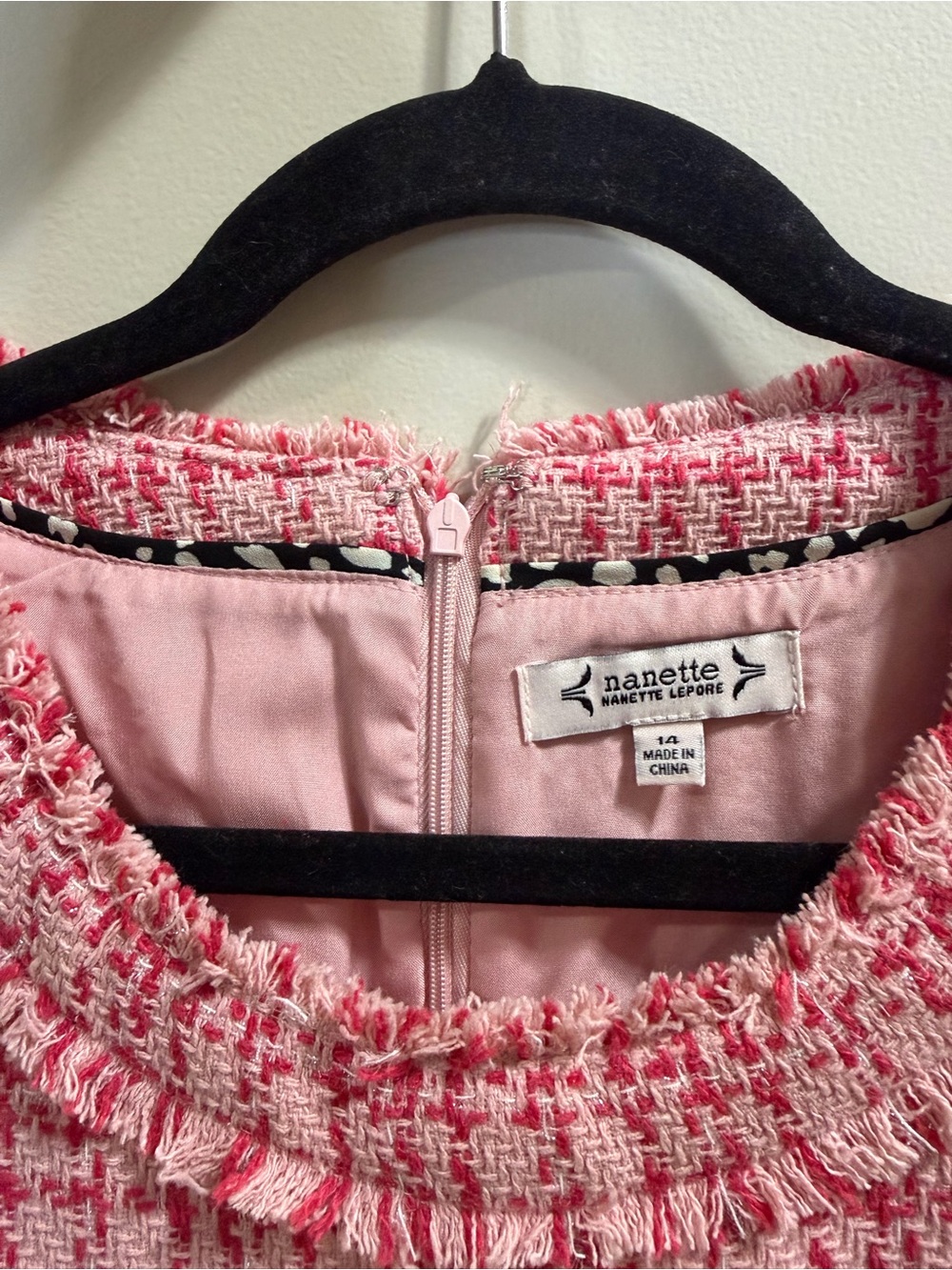 Nanette Lepore Pink Tweed Pearl-Button dress - Picture 3 of 4